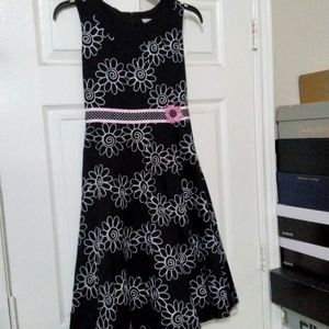 Rare Editions Black and White Floral Kids Dress